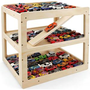 Display Case for Hot Wheels Garage & Matchbox Cars 1/64 Scale Diecast Toy Car Garage, Storage Case for Hot Wheels, Parking Diorama Toy Car Parking Ramp