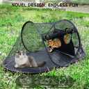 Tailtastic Outdoor Cat Tent with Removable Interactive Fabric,Outdoor Cat Enclosures for Indoor Cats, Portable Pet Playpen Ideal for Hiking, Traveling, and Sunbathing-Black