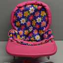 Baby Doll High Chair Foldable with Tray for Girl Pretend Play Toy Feeding Seat for Toddlers Children Compact Toy Furniture Blue