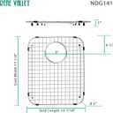 Serene Valley Sink Bottom Grid 14-1/16" x 17-1/4, Rear Drain with Corner Radius 2", Sink Protector SVM1417R, Medium