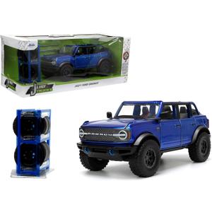 Just Trucks 1:24 2021 Ford Bronco Die-Cast Car & Tire Rack, Toys for Kids and Adults(Candy Blue) Just Trucks 1:24 2021 Ford Bronco Die-Cast Car & Tire Rack, Toys for Kids and Adults(Candy Blue)