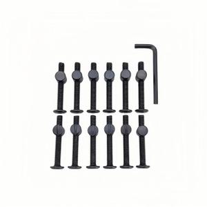 2 x Crib Screws,Bed Frame Bolts and Nuts Kit,Bunk Bed Screws,M6-1.0 x 55mm Black Hex Socket Cap Bolts Barrel Nuts for Dream on me, Delta, Graco, Fisher Crib