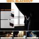 Autohesion Curtains for Windows,Bedroom Blackout Curtains for - Thermal Lnsulated No Drill Curtains Room Darkening Black Small Drapes, JILRON,(1 Panels,35Wx54L inch-Black)