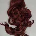 NAYOO Long Wine Red Wavy Wig for Women 26 Inch Middle Part Curly Wavy Wig Natural Looking Synthetic Heat Resistant Fiber for Use (Wine Red)