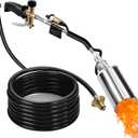 Propane Torch Weed Burner, Weed Torch with 10FT Hose, High Output 2,500,000 BTU Blow Torch with Flame Control and Turbo Trigger Push Button Igniter, Flamethrower for Garden Wood Ice Snow Road