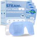 16 Pack Steam Eye Mask for Dry Eyes: Self-Heating Warm Compress for Stye Relief & Digital Eye Strain, FSA&HSA Eligible, Disposable, No Microwave, Travel & Spa Essential, Self-Care Gift, Unscented