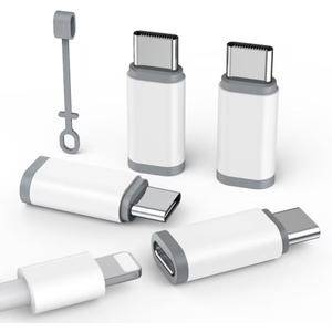 4 Pack Lightning to USB C Adapter for iPhone 15/16/17 Pro Max/Plus,Samsung S24/S25,Google Pixel, Nintendo Switch, USB Type C to Lightning Cable Connector for iPhone 16/15 Charger, Not for Headphone