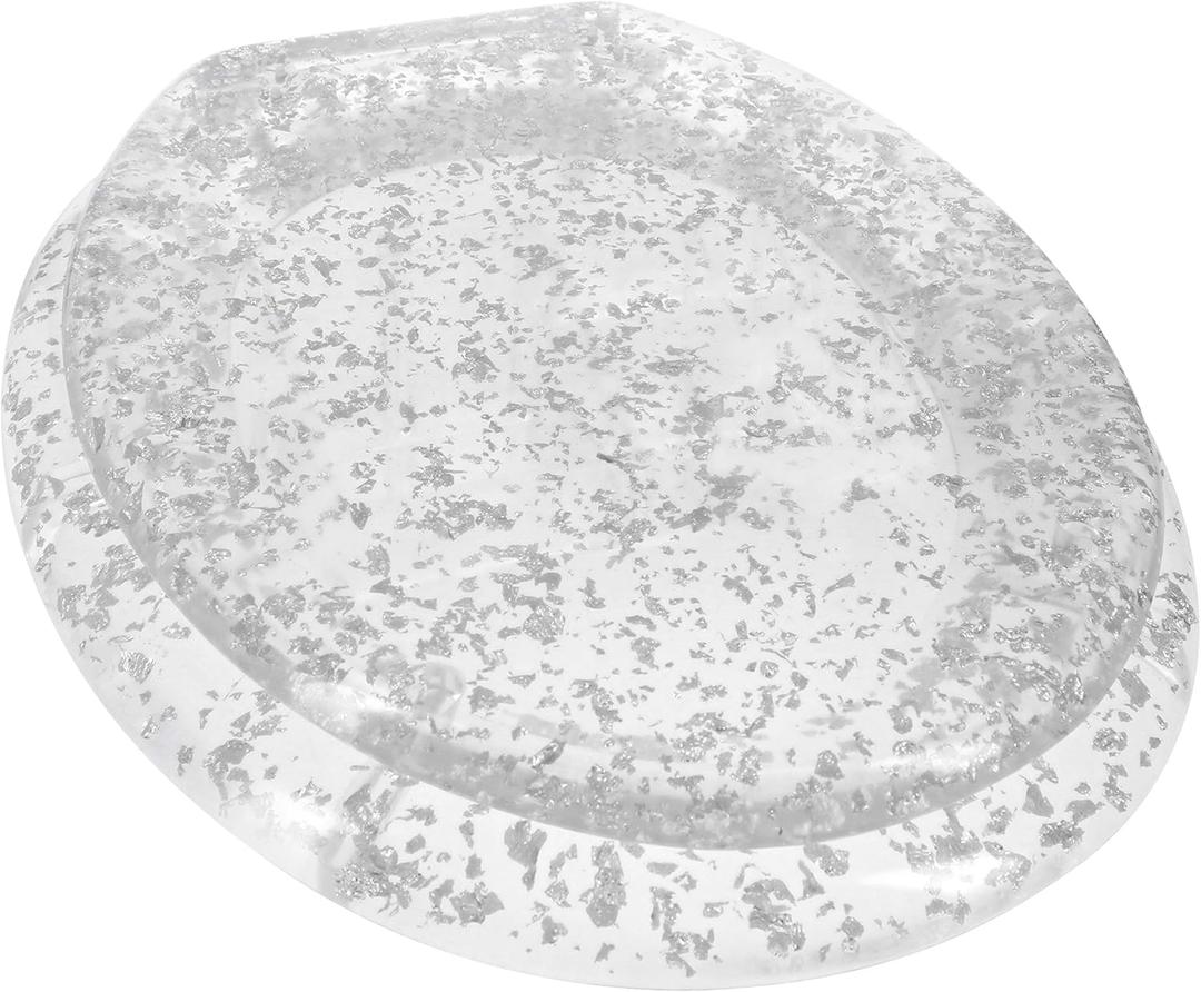 Ginsey Home Solutions Elongated Resin Toilet Seat, Silver Foil (DAA)