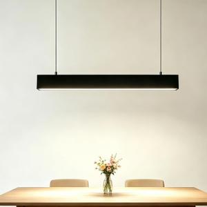 47 Inch Linear Pendant Light, 4000K LED Lighting Fixture, Modern Chandelier Lamp for Office, Conference Room, Kitchen Island, Gym, Dining Room (1 Pack)