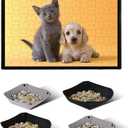 Jigsaw Puzzle Board 1000 500 Piece, 4 Storage Tray Portable Sorting Table Mat Holder for Adults Large Puzzles Accessories Organizer Gift Frame Keeper Pad Saver with Case Sticker Glue Sheets Kids Gift
