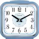 Tinload 5.5" Large Analog Alarm Clock Silent Non Ticking, Gentle Wake, Beep Sounds, Increasing Volume, Battery Operated Snooze and Manual Light, Easy Set