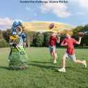 QPAU Life-Size Inflatable Football Target with Dual-Hole & Water-Filled Base - Includes 4 Balls, 2 Pumps & Dry Erase Scoreboard - Heavy Duty Outdoor Backyard Sports Toss Games for Kids, Teens & Adults