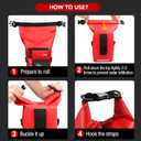 250 PCS Waterproof First Aid Kit, Roll Top Reflective Boat Dry Bag Bug Out Bags, Emergency Medical Kit Ideal for Boating, Camping, Fishing, Kayaking, Floating, Red