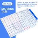 TIASUSAN 4 Layer Engraved American Mahjong Tile Set, 166 Acrylic Mahjong Tiles with White Bags, Racks and Pushers, Accessories, 1 x 1 x 19 inches