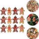 Toyvian 12pcs Christmas Flatback Embellishments Gingerbread Man Christmas Charms for Jewelry Making DIY Crafts Scrapbooking Hair Clips