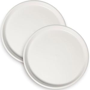 Plant Water Catcher Trays - Ceramic Plant Saucers 12 Inch Plant Trays for Indoors No Holes Plant Drip Trays Drainage Decorative Flower Pot Saucers Large Plant Dishes 2 Pack White
