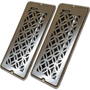 4x10 Vent Covers for Home Floor, Floor Vent Cover, Air Vents, All Steel Heavy Duty Floor Register, Easy Adjustable Air Supply Lever, or Wall Vents (4X10 Brown 2Pack)