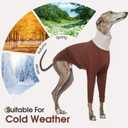 DENTRUN Italian Greyhounds Clothes Dog Cozy Sweater, Fluffy Fleece Jumper Soft Pyjamas for Greyhound-shapped Whippet-Like Dogs, Turtleneck Warm Dog Lightweight Sweatshirt for Cold Weather, Brown, XXS