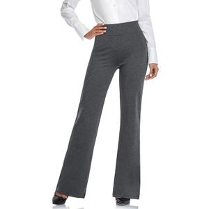 Tapata Women Dress Pants 28"/30"/32"/34" High Waist Stretchy Bootcut Pants Tall, Petite, Regular for Office Business Casual (XX-Large/28" Inseam, New Charcoal)