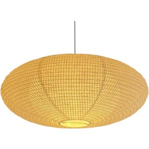 Hytsoeee(19.69Inch) Double-Layer Paper Lamp Shade, Beige Oblate Paper Lantern Pendant Light Shade,Bohemian Folding Ceiling light Shade, Paper Lantern Lamp Shade for Bedroom,Apartment (19.69inches)