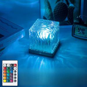 Aurora Glow Lamp, 16 Colors Ocean Wave Projector Cube Light W/Remote, Rechargeable Cordless Northern Lights Wave Cube Light, for Bedroom Kids Room Christmas & Birthdays Decor