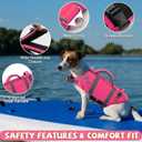 EMUST Dog Life Jacket, Dogs Life Vests for Swimming, Beach Boating Pool with High Buoyancy, Bright Color Dog Flotation Vest, BrightPink, L