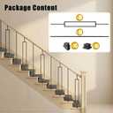 16 Pack Wrought Iron Balusters, 44" Balusters for Staircase Interior, Hollow Deck Railing Indoor Stair Spindles, Matte Black Staircase Baluster W/ 32 Pack Iron Baluster Shoes