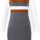 PATPAT Family Matching Outfits Fall Winter Cotton Long Sleeve Bodycon Dresses and Sweatshirts Tops Sets (XL)