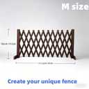 Expandable Wooden Dog Gate, Indoor Outdoor Dog Fence(Charcoal, M)