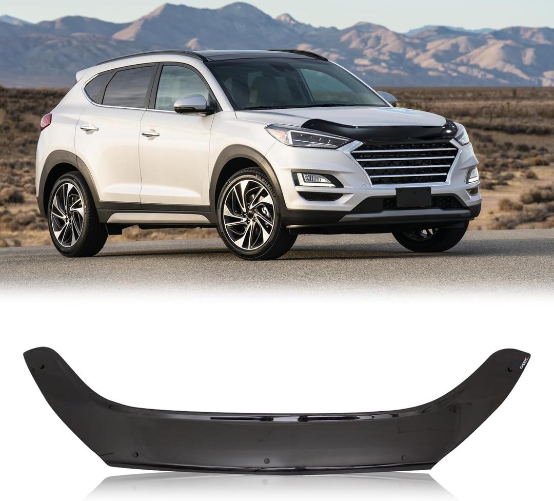 Hood Deflector Hood Protector Compatible with Hyundai Tucson 2020 2019 2018 2017 2016 Gloss Black Hood Protector Bug Deflector Stone Guard