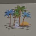 OYEFLY Metal Tropical Beach Wall Art,Outdoor Beach Bathroom Decor (style 1)