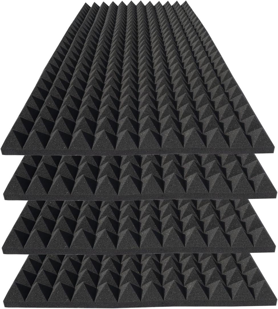 4 Pack Acoustic Foam,48x24x2 Inch Sound Proof Panel for Walls,High Density Fire Resistant Soundproof Panels for Home,Studio,Reducing Noise & Echo