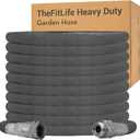 TheFitLife Flexible Garden Hose - Non-Expandable Water Hose with 3/4" Swivel Metal Fittings, 1/2" Diameter. Leak-Proof, Kink-Free, Lightweight, Easy Storage, for Outdoor Use (50FT)