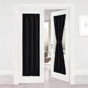 NICETOWN French Door Panel for Sidelights - Blackout Privacy Curtain Patio Thermal Insulated Drape and Blind for French Door Kitchen Lockdown Shade (25W by 72L Inches, Black, 1 Panel) (25"W x 72"L (Pack of 1))