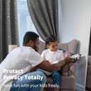 BGment Kids Blackout Curtains for Bedroom - Grommet Thermal Insulated Silver Star Print Room Darkening Curtains for Living Room, Set of 2 Panels (42 x 54 Inch, Dark Grey)