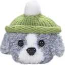 Plush Case Cover Compatible with Apple Airpods 4 Handmade Knitted Cartoon Creative Funny Cute Earbuds Headphone Cases (HBG+Green,for Airpods 4)