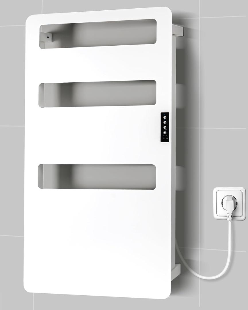 Towel Warmer for Bathroom, Electric Heated Towel Rack for Bathroom, Wall Mounted Graphene Towel Dryer with Intelligent Touch Screen Timer, Towel Heater- Stylish & Energy-Saving (Luxury)