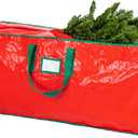 Christmas Tree Storage Bag - Stores 7.5 Foot Artificial Xmas Holiday Tree, Durable Waterproof Material, Zippered Bag, Carry Handles. Protects Against Dust, Insects and Moisture (Red)