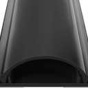 Cord Cover Floor 34in (2 x L17in), Large Capacity Floor Cable Cover, Hard PVC Cord Hider, Wire Cable Management Raceway, Black, Cord Cavity - 1.8"(W) x 0.6"(H)