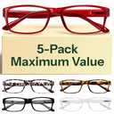 Gaoye Professional Reading Glasses for All Day - Computer Readers with Blue Light Protection - Value 5 Pack