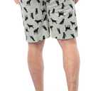 IZOD Men's Printed Poplin Relaxed Fit Drawstring Sleep Shorts, Large