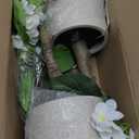 4FT White Hydrangea Artificial Flowers Tree Large Real Touch Faux Silk Hydrangea Plants Potted Fake Flower in White Pot for Home Indoor Outdoor Front Porch Garden Entrance Living Room Decor, 2 Pack