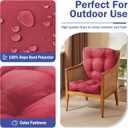 IPYNBAP Outdoor Chair Cushions Set of 2, Patio Chair Cushions with Ties, 19x19+5 Tufted Outdoor Seat Cushions, Waterproof Patio Furniture Cushions, Outdoor Dining Chair Pads, Burgundy