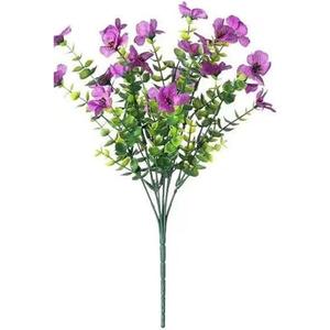 10 Pcs 7-Petal Artificial Flowers and Green Plants for Indoor and Outdoor Gardens Home Decorative Artificial Flowers(Color q)