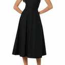 Women's Petite Aster Vneck Midi Dress (Black, XL)