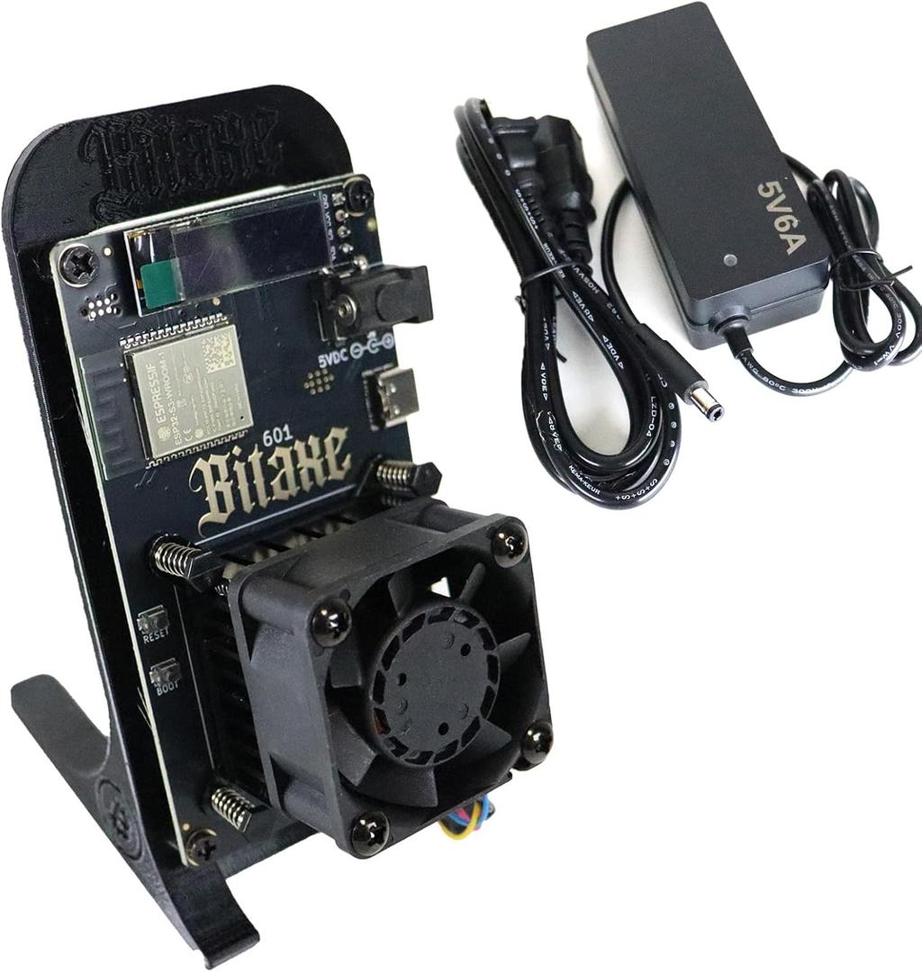 Bitaxe Bitcoin Lottery Miner 1.2TH/s - Open Sources Miner Antminer S21PRO with BM1370 Chip, 15-19W, Wi-Fi Ready NerdMiner, Ultra-Low Power Bitcoin Miner for Home, Includes 30W PSU(Black)