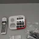 Panasonic Cordless Phone, 1 Handset Amplified Wireless Phone with Slow Talk, 40dB Volume Boost, 100dB Loud Visual Ringer, Hearing Aid Compatibility, Large Screen & Backlit Keypad - KX-TGM420W (White)