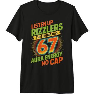 Sigma Has 67 Aura Number 67th Aura Farming Ice Cream Drip Premium Tri-Blend T-Shirt S