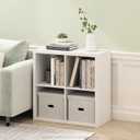 Furinno Cubicle Open Back Decorative Cube Storage Organizer, 4-Cube, White, 4-cube,1.2in