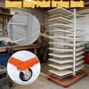 50 Shelves Heavy duty Paint Drying Rack with 4 Locking Casters, Anti-Slip Shelves, 2.1" Shelf Spacing, Space- Saving, 25lbs Shelf Capacity Per Level, Cabinet Drying Rack for Full-Size Doors &Cabinet